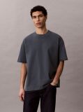 Blue Oversized Embossed Logo T-shirt  Men