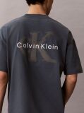 Blue Oversized Embossed Logo T-shirt  Men