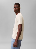 Beige Cotton Badge T-shirt  Men