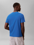 Blue Cotton Badge T-shirt  Men