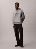 Grey Premium Fleece Calvin Graphic Hoodie  Men
