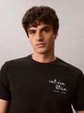 Black Logo Graphic Crew Neck T-Shirt  Men