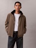 Brown Long-Sleeve Nylon Reversible Jacket  Men