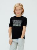 Black Perforated Logo T-Shirt  Boys