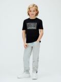 Black Perforated Logo T-Shirt  Boys
