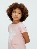 Pink Floral Graphic Slim T-Shirt  Girls