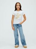 White Floral Graphic Slim T-Shirt  Girls