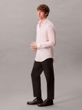Pink Slim Linen Blend Shirt  Men