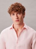 Pink Slim Linen Blend Shirt  Men