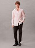 Pink Slim Linen Blend Shirt  Men