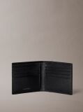 Black Textured Emblem Plaque Billfold Wallet  Men