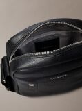 Black Emblem Embossed Reporter Bag  Men