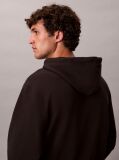 Black Relaxed Monogram Hoodie  Men