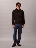 Black Relaxed Monogram Hoodie  Men