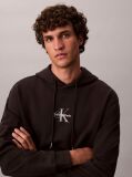 Black Relaxed Monogram Hoodie  Men