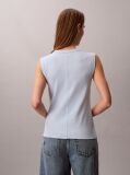 Blue Logo Patch Ribbed Tank Top  Women