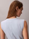 Blue Logo Patch Ribbed Tank Top  Women