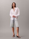 White Cropped Fit Poplin Shirt  Women
