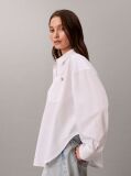 White Cropped Fit Poplin Shirt  Women
