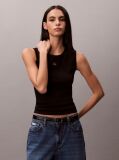 Black Logo Label Tank Top  Women