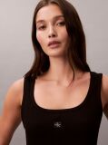 Black Ribbed Sleeveless Mini Dress  Women