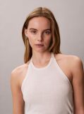 White Linen Blend Halter Top  Women