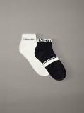 Black 2 Pack Logo Stripe Ankle Socks  Men