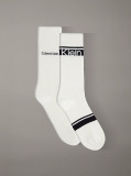 White 2 Pack Logo Stripe Crew Socks  Men