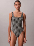 Black Scoop Back Swimsuit - CK Icon  Women