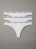 White 3 Pack Thongs - Icon Logo  Women