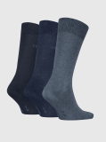 Blue 3 Pack Classic Socks  Men
