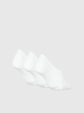 White 3 Pack Invisible Socks  Women