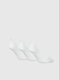 White 3 Pack Invisible Socks  Women
