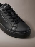 Black Leather Durable Traction Chunky Trainers  Men