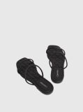 Black Quilted Leather Sandals  Women