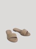 Beige Flat Leather Sandals  Women