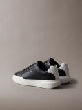 Black Leather Durable Traction Chunky Trainers  Women