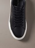 Black Leather Durable Traction Chunky Trainers  Women