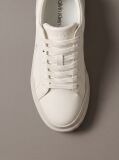 White Leather Durable Traction Chunky Trainers  Women