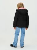Black Structured Nylon Belted Jacket  Girls
