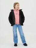 Black Structured Nylon Belted Jacket  Girls