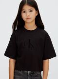 Black Boxy Logo T-Shirt  Girls