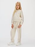 Beige Relaxed Piping Jogging Suit  Girls
