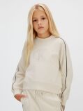 Beige Relaxed Piping Jogging Suit  Girls