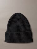 Black Kids' Ribbed Beanie  Kids Unisex
