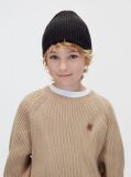 Black Kids' Ribbed Beanie  Kids Unisex