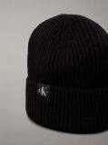 Black Kids' Ribbed Beanie  Kids Unisex