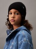 Black Kids' Ribbed Beanie  Kids Unisex