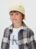 Beige Kids' Ribbed Beanie  Kids Unisex