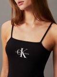 Black Cotton Stretch Monogram Bodysuit  Women